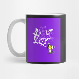 Music Demon Purple iPad Case (White Outline) Mug